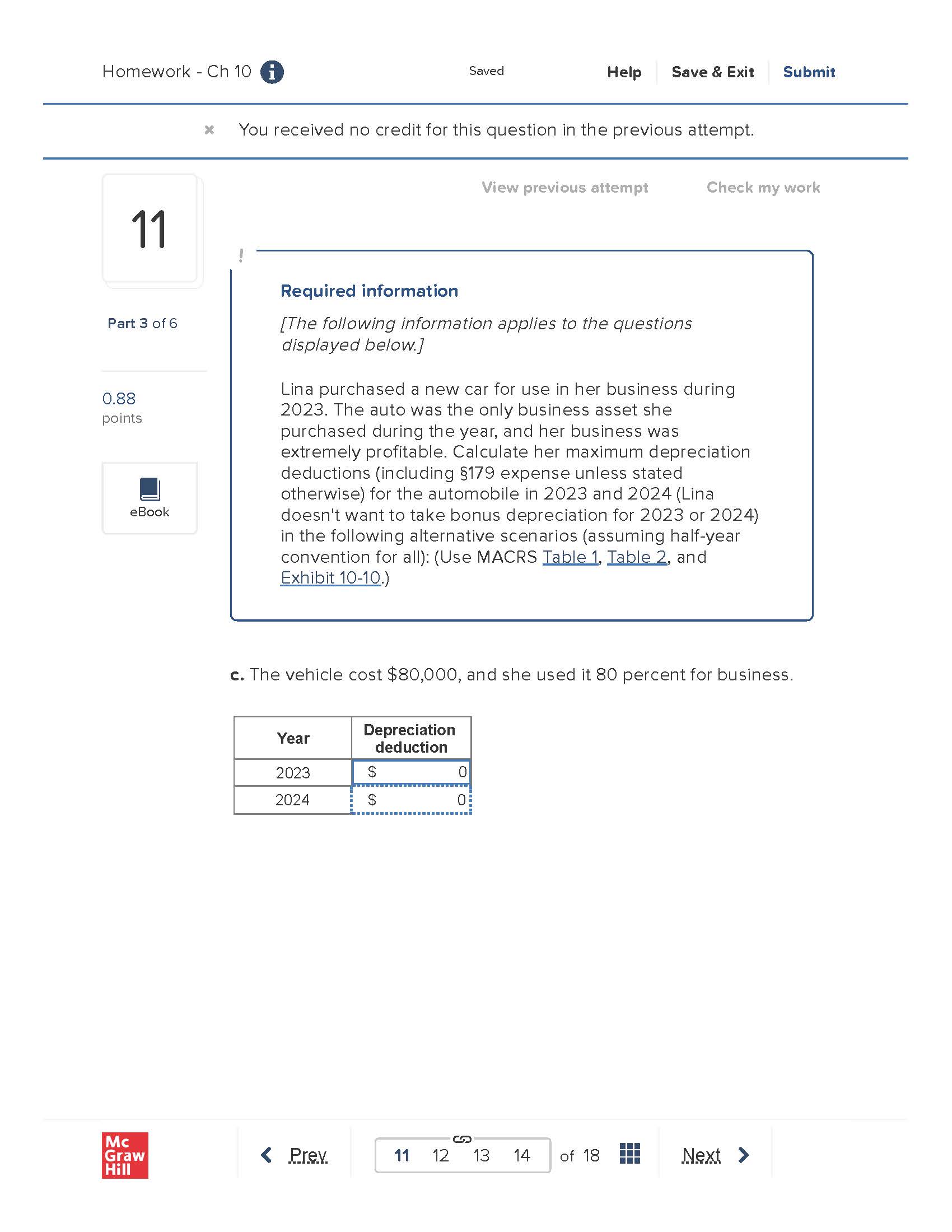  Homework - Ch 10 0 Saved Help Save 8. Exit Submit