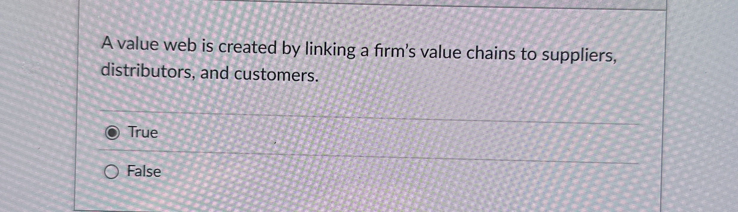  A value web is created by linking a firm's value chains