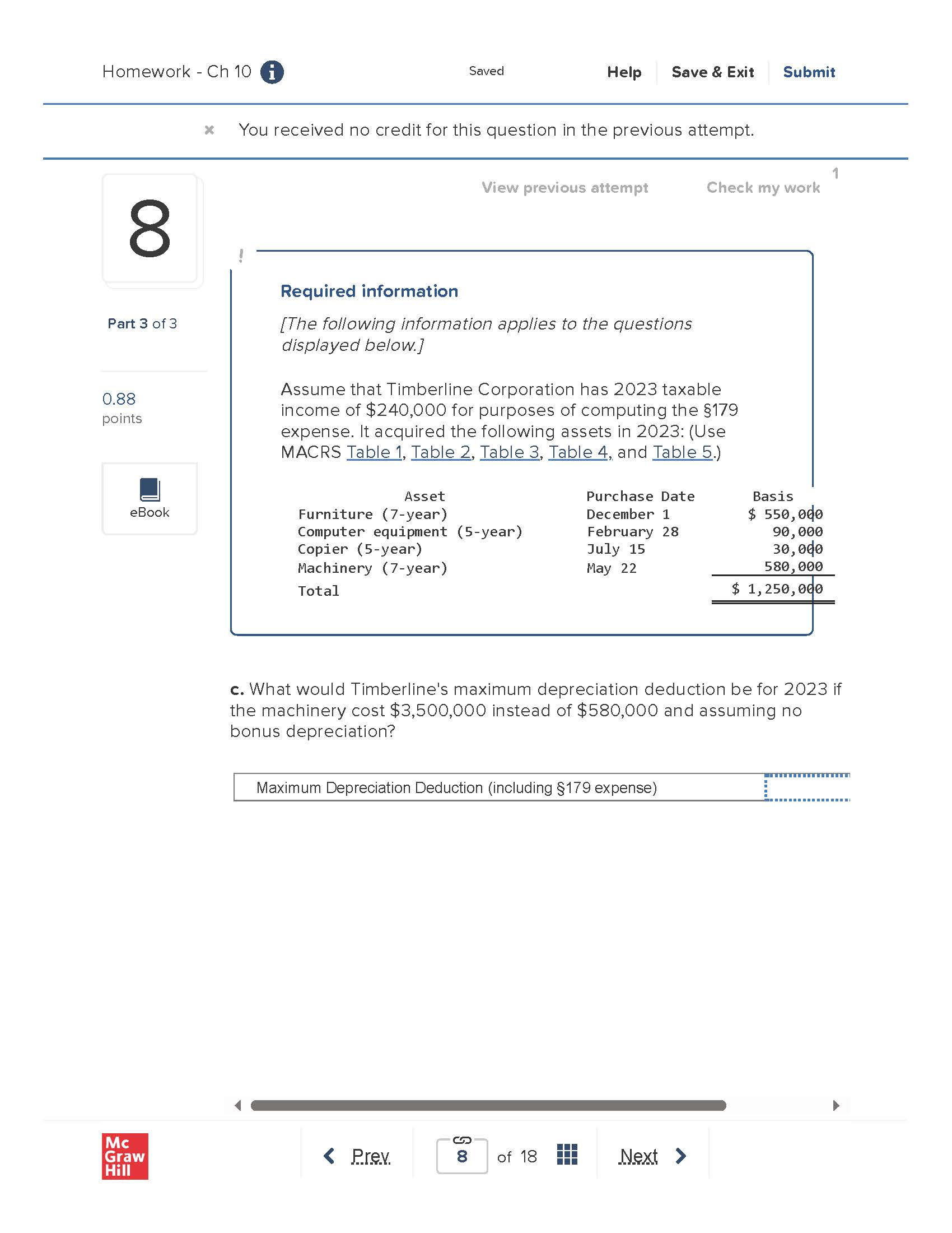 Homework - Ch 10 0 Saved Help Save 8. Exit Submit
