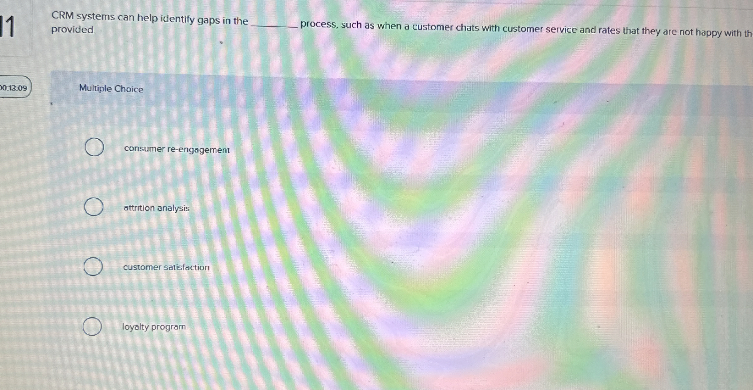  11 CRM systems can help identify gaps in the provided. q,
