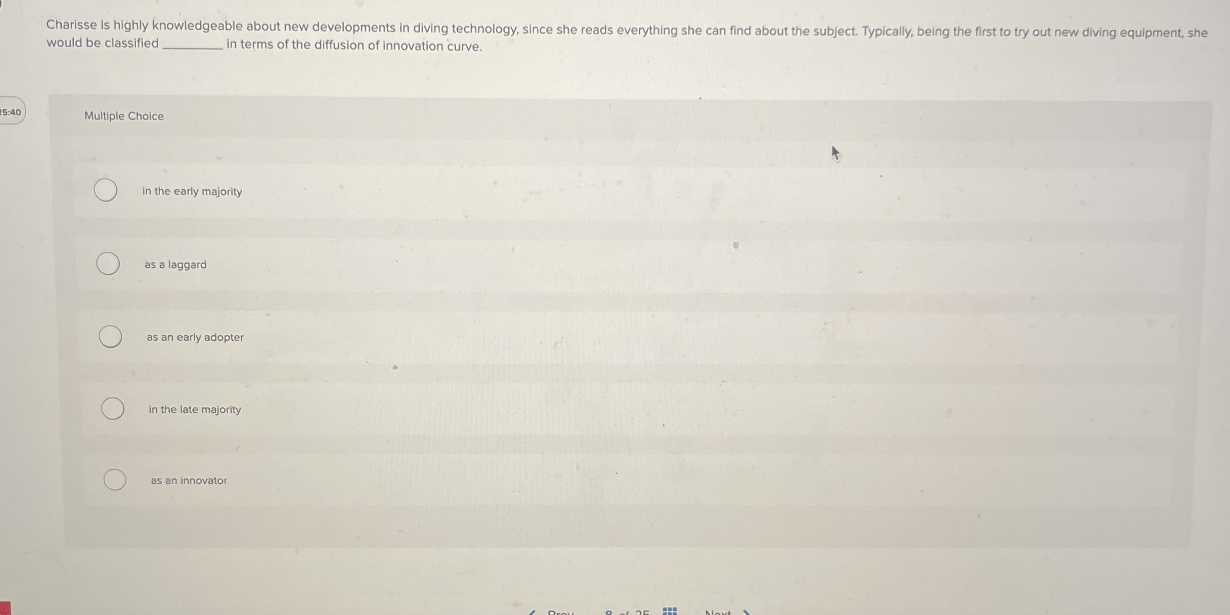  Charisse is highly knowledgeable about new developments in diving technology, since