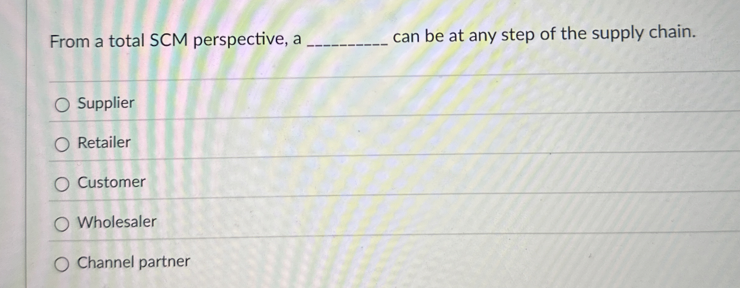 From a total SCM perspective, a q, can be at any