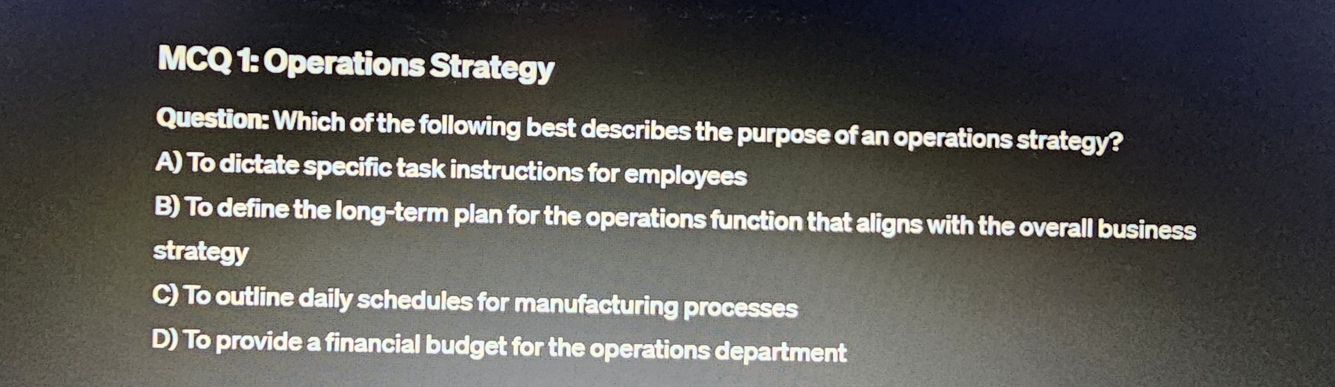  Operations management . . don't use ai inwill give multiple dislikes