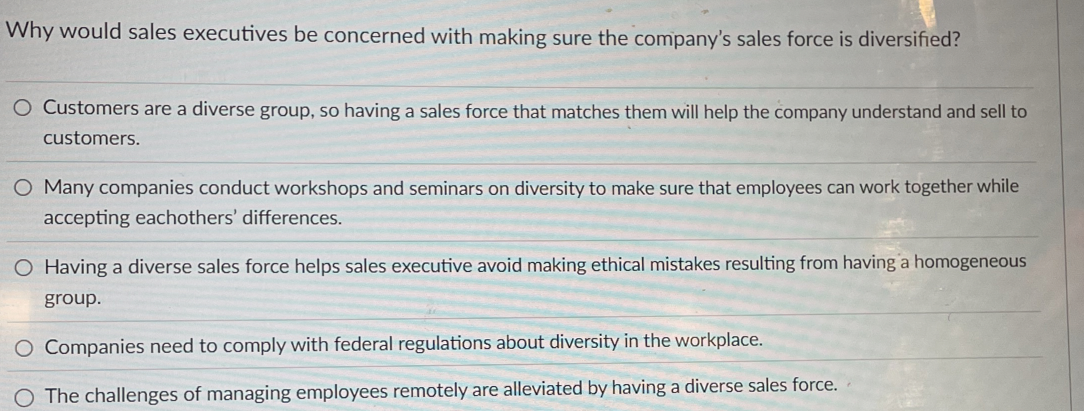  Why would sales executives be concerned with making sure the company's