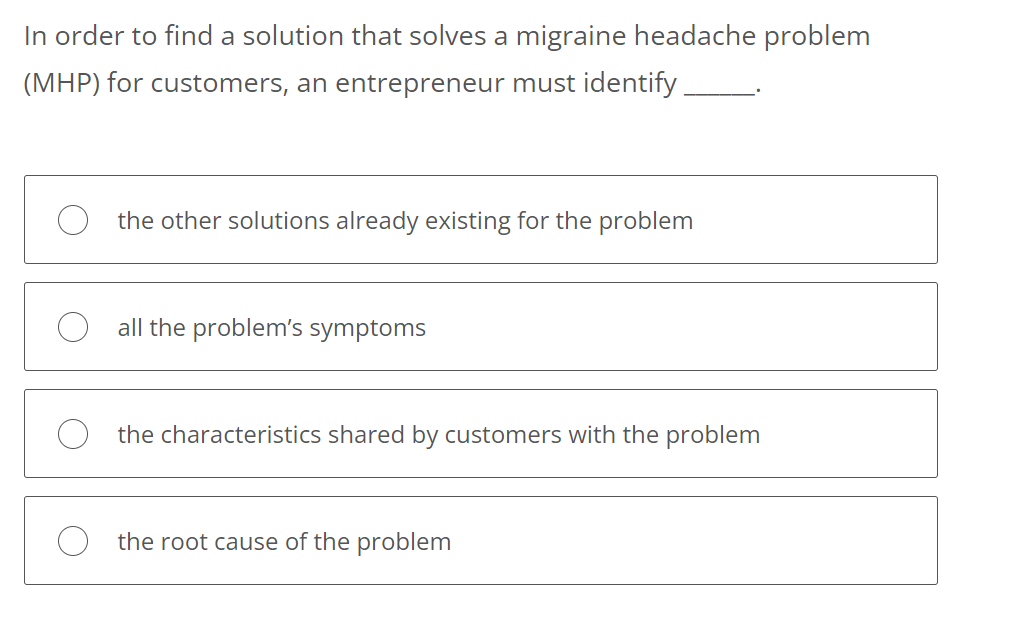  In order to find a solution that solves a migraine headache
