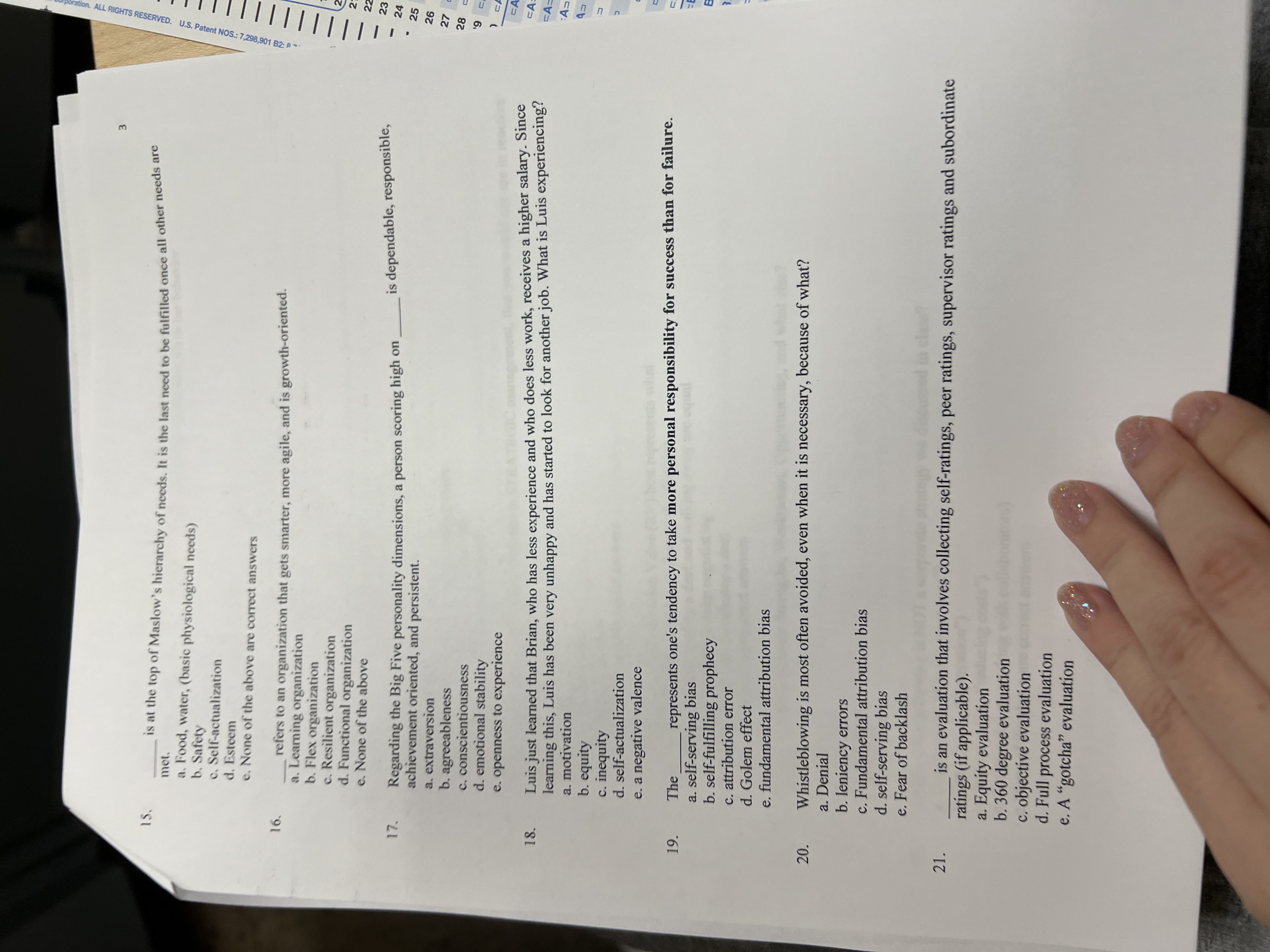  3 15.q, is at the top of Maslow's hierarchy of needs.