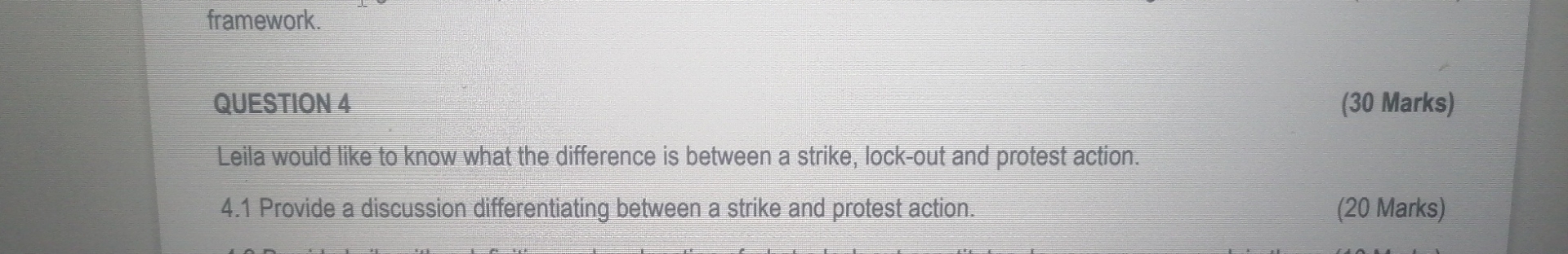  framework. QUESTION 4 (30 Marks) Leila would like to know what