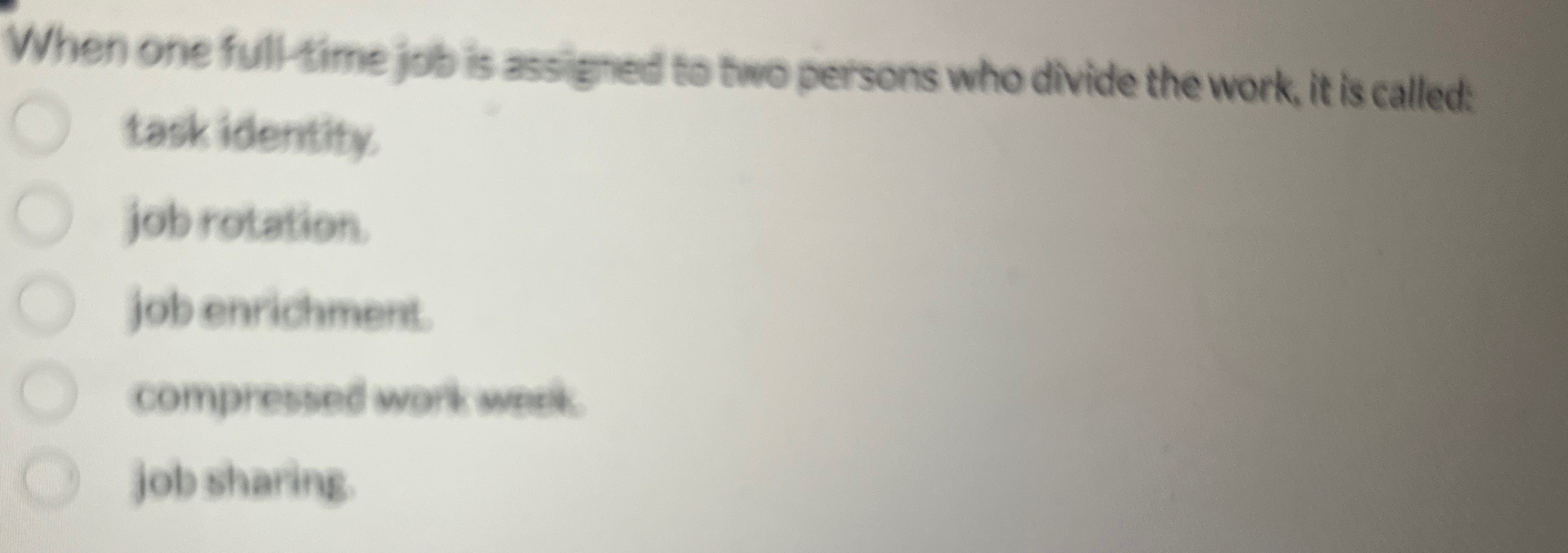  When one full-time job is assigned to two persons who divide