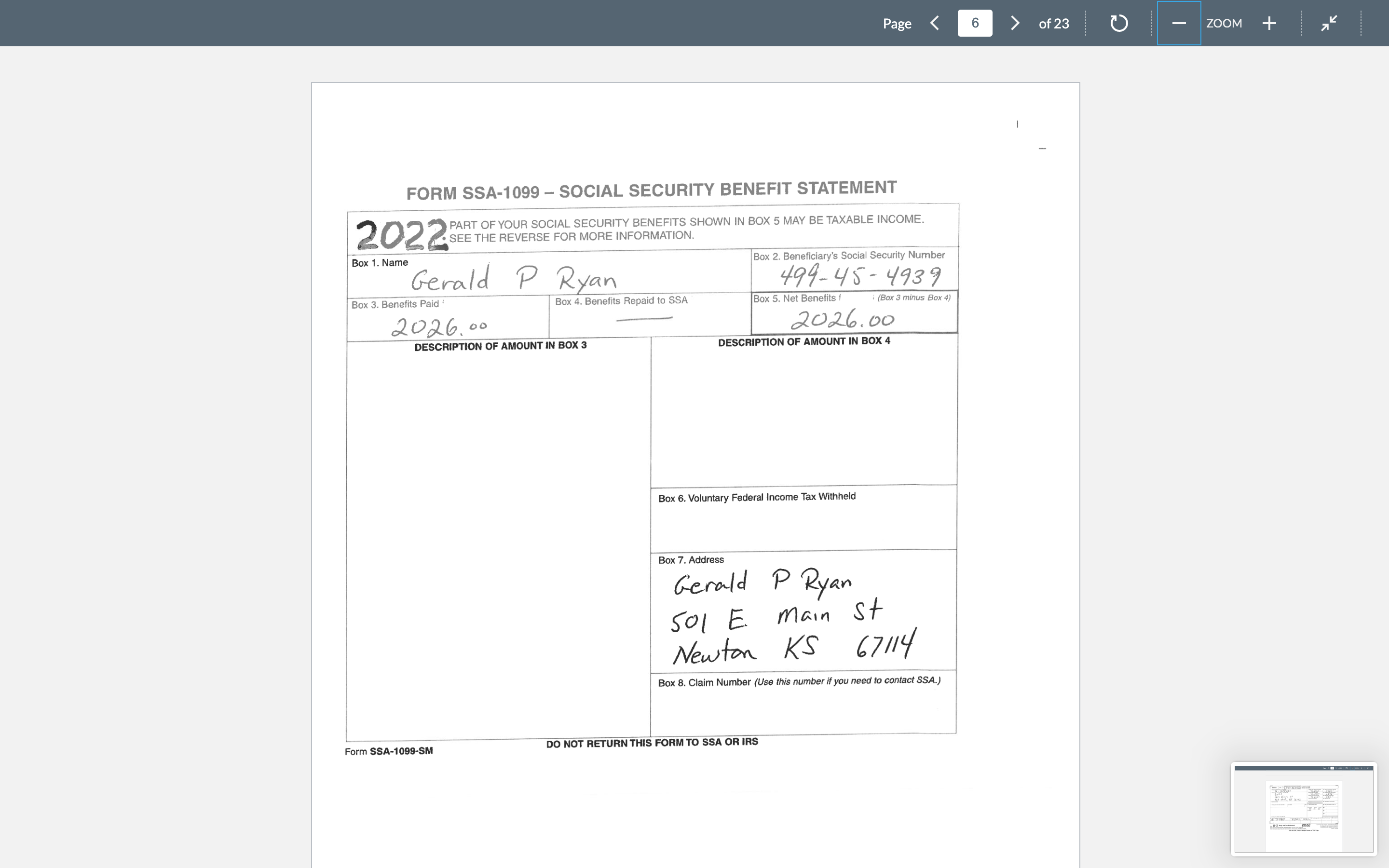 address, the box is checked, or that an underpayment 501 W. Main