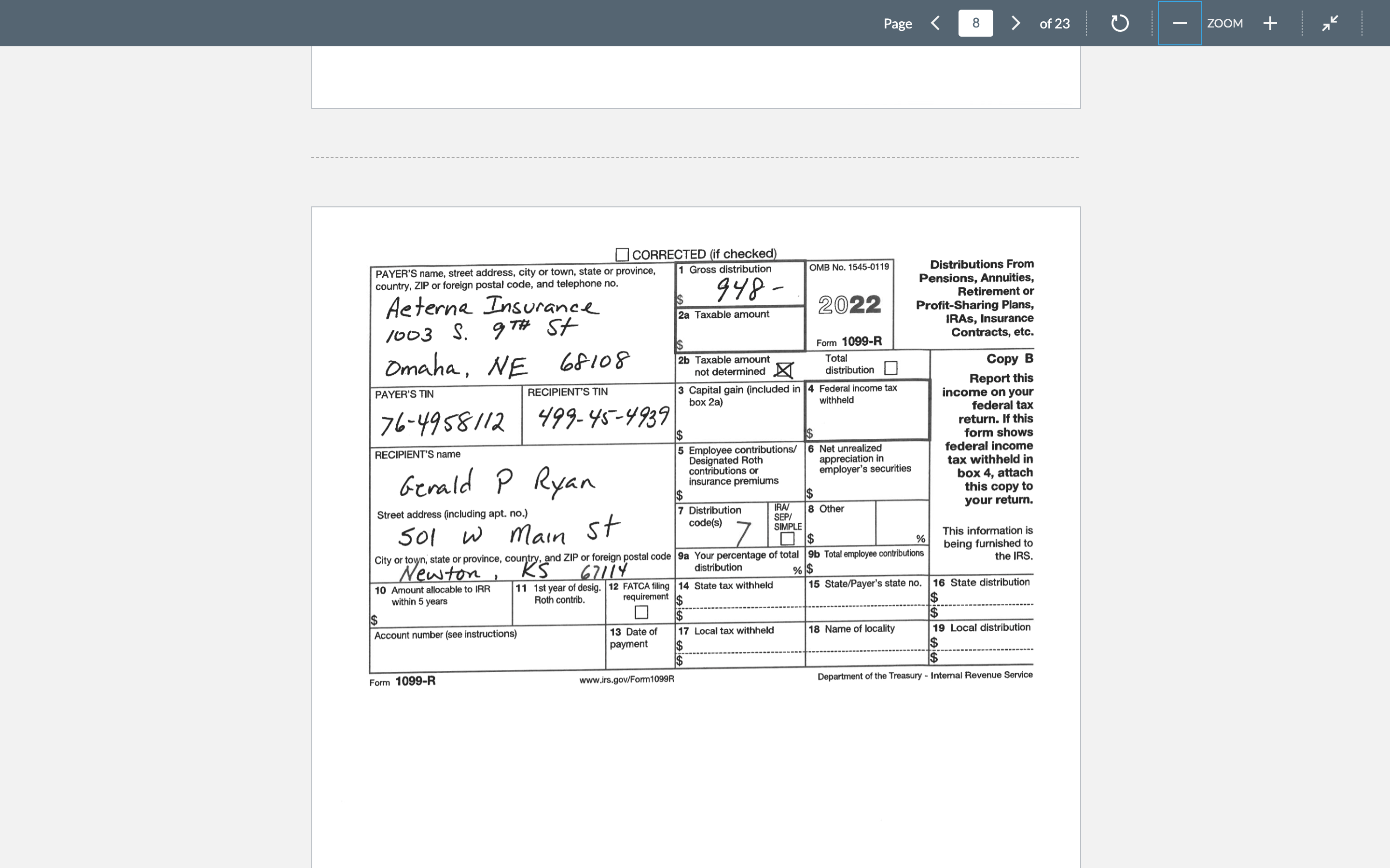 box 8. overstated a deduction f is mortgage interest or for City
