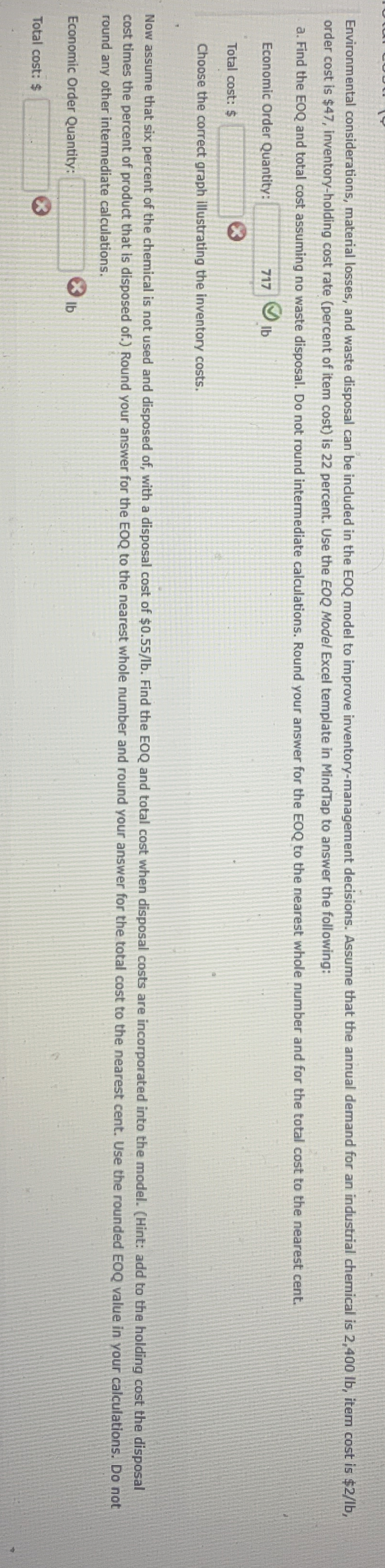  order cost is $47, inventory-holding cost rate (percent of item cost)