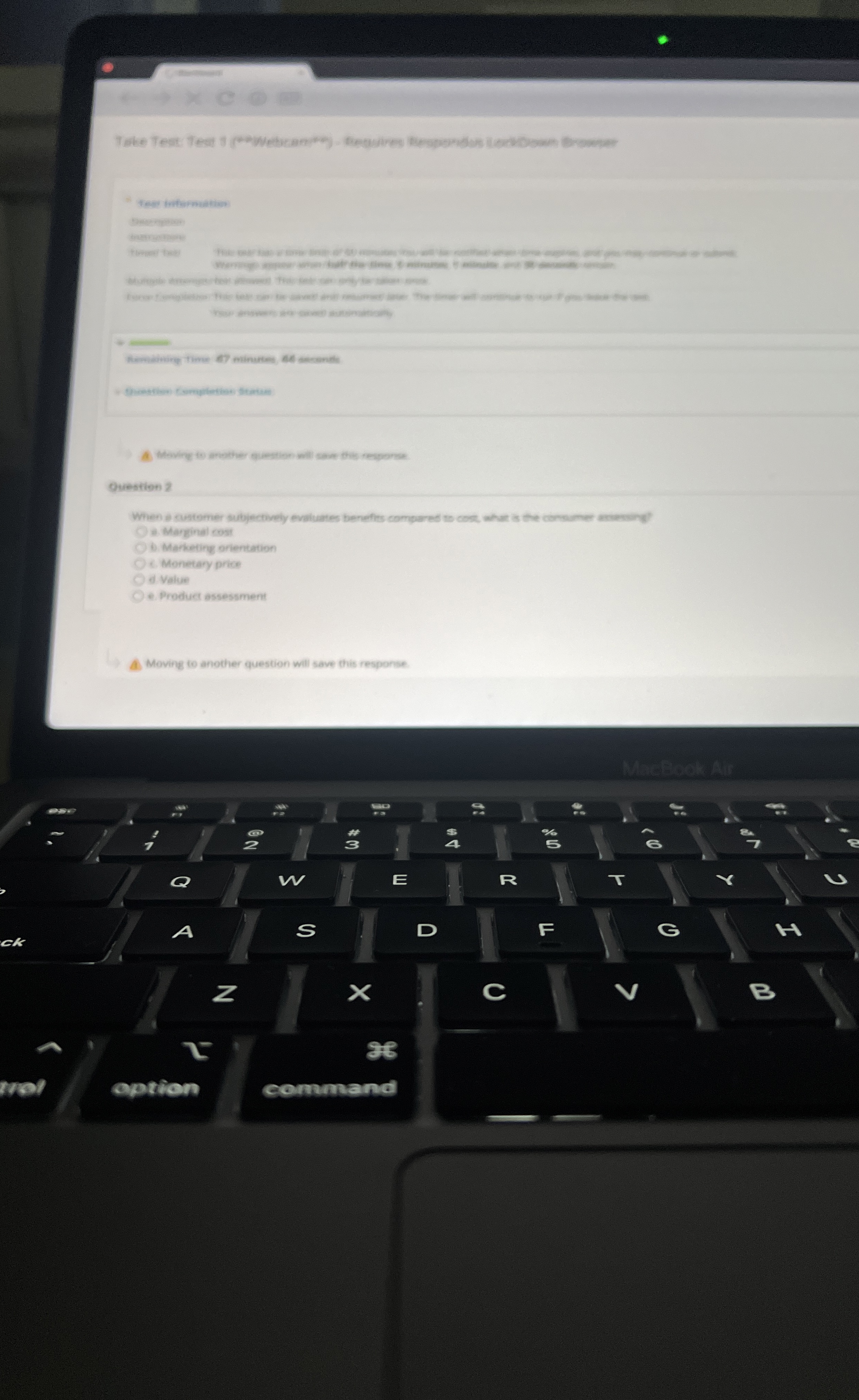  When a customer subjectively evaluates benefits compared to cost, what is