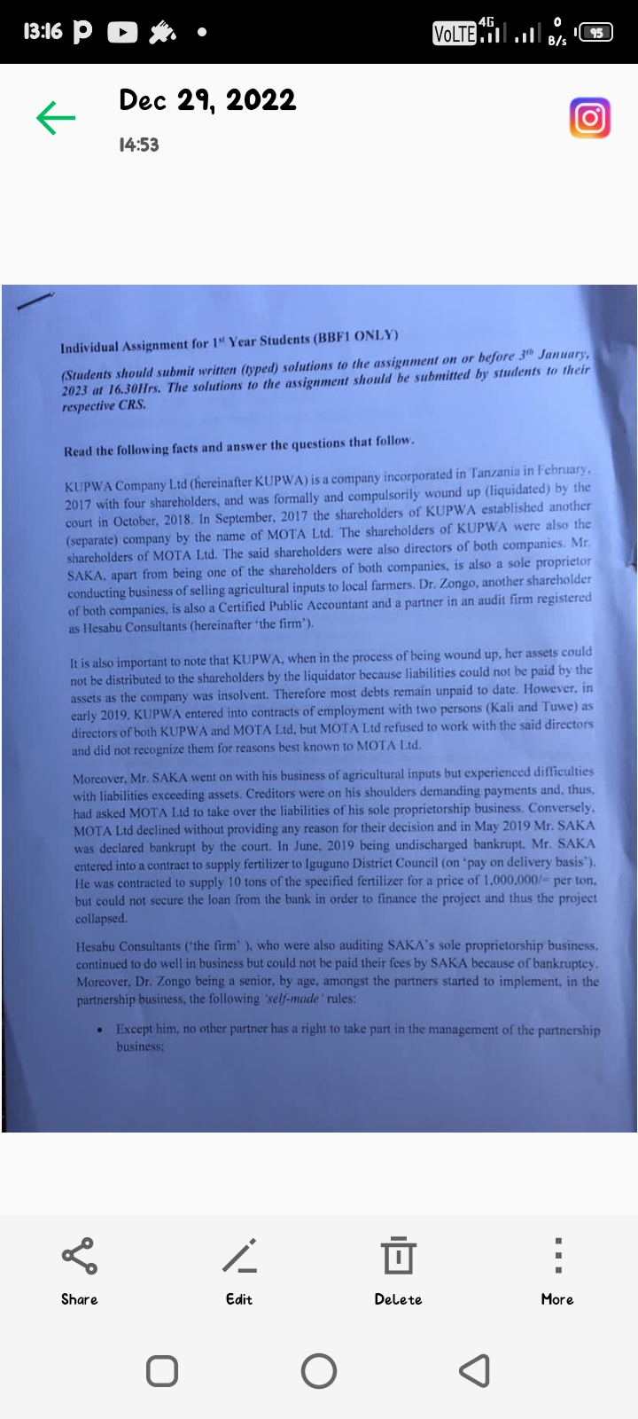  13:16 P . VOLTE Will will 0 B/s 95 Dec 29,