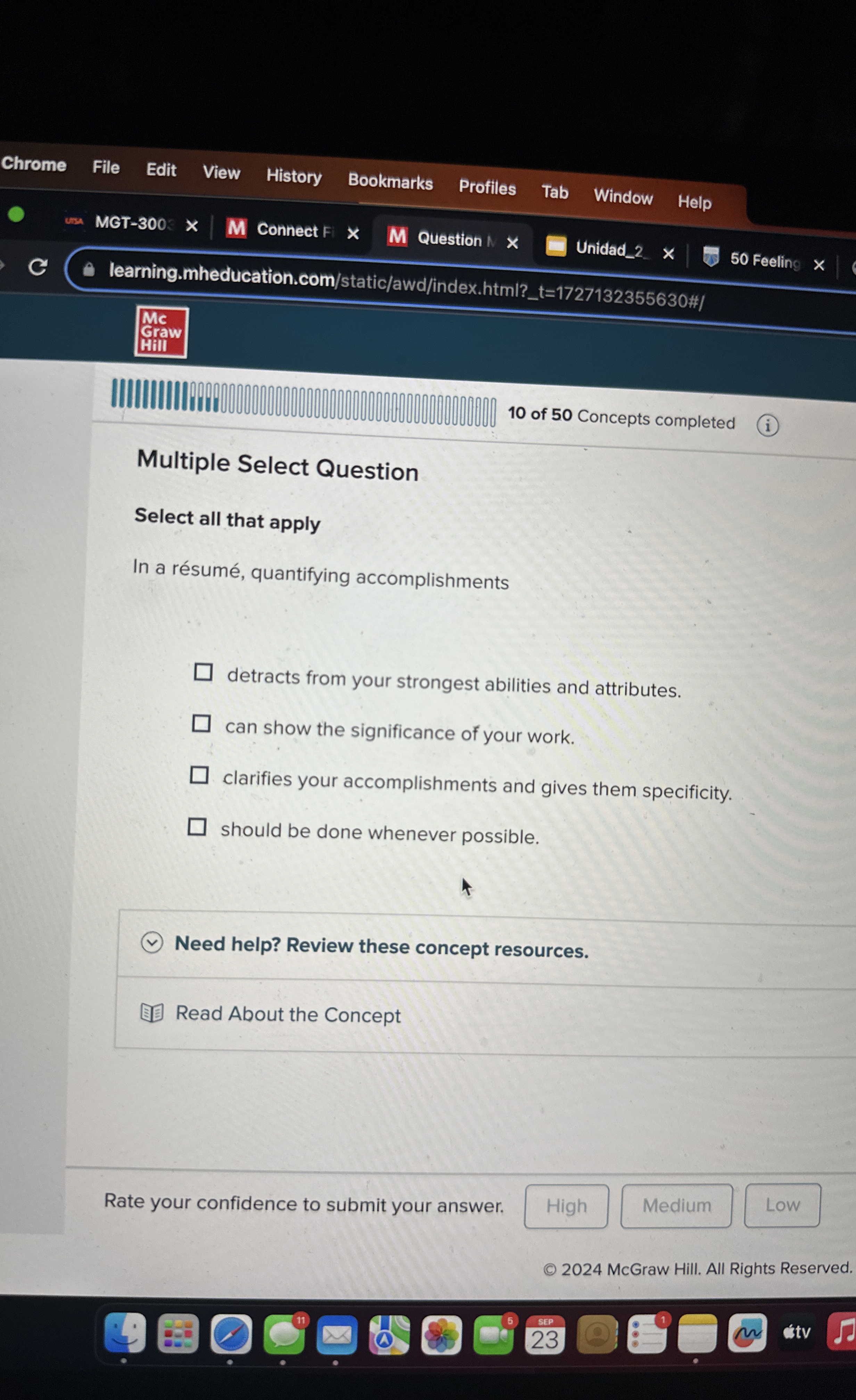  Multiple Select Question Select all that apply In a rsum, quantifying