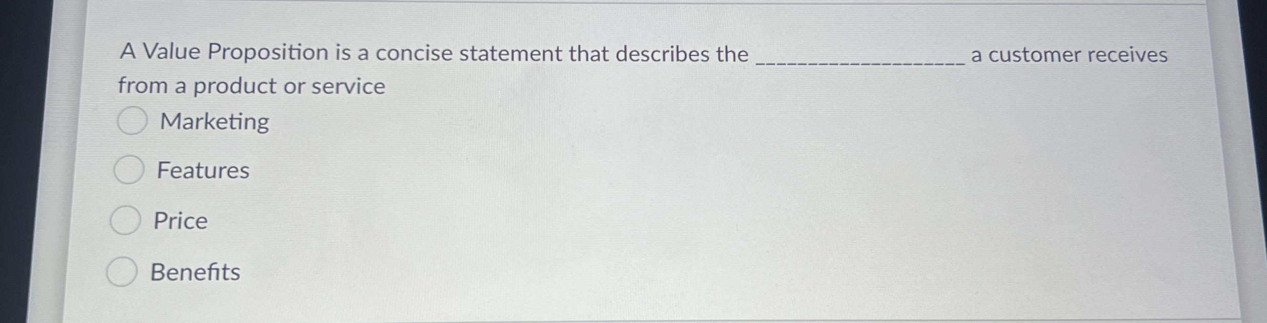  A Value Proposition is a concise statement that describes the a