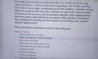  We made sure everyone understood that we would not build a