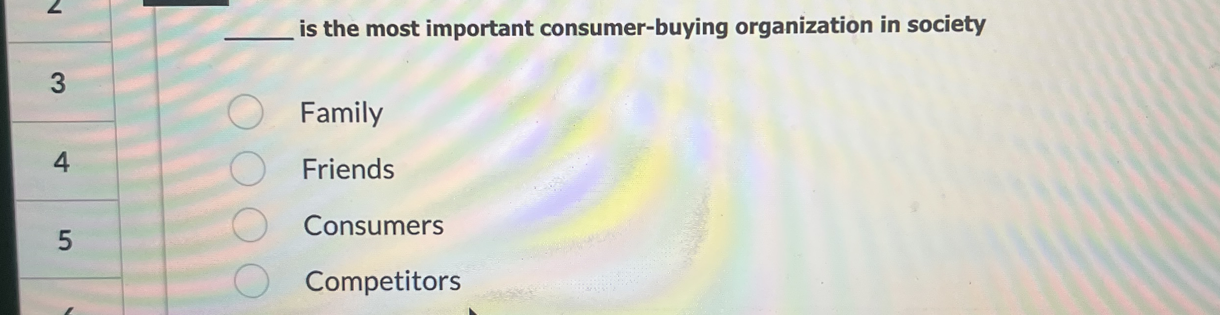  q, is the most important consumer-buying organization in society 3 Family