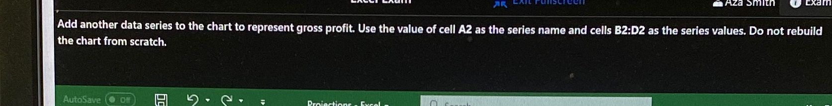  Add another data series to the chart to represent gross profit.