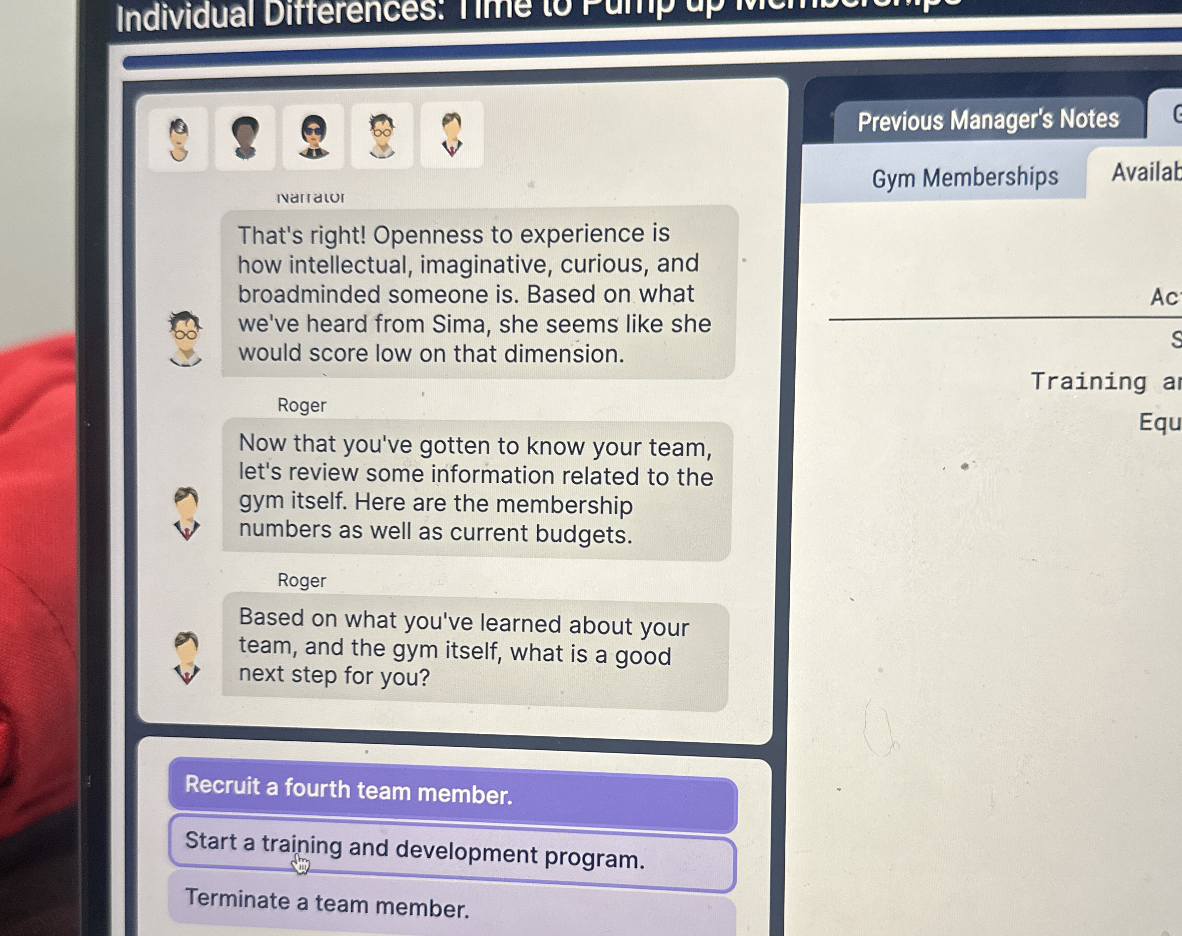  Individual Differences: 8 8 (2) 5 inarialor That's right! Openness to