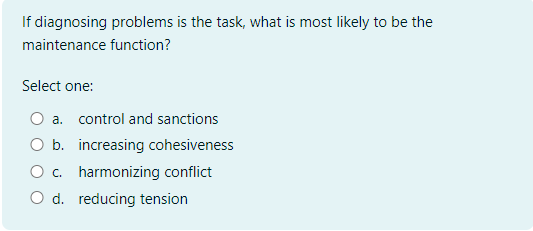  If diagnosing problems is the task, what is most likely to