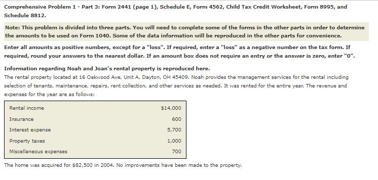  Comprehensive Problem 1 - Part 3: Form 2441 (page 1), Schedule