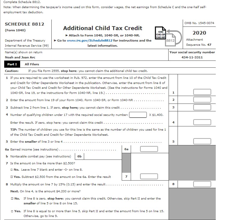 complete some of the forms in the other parts in order to