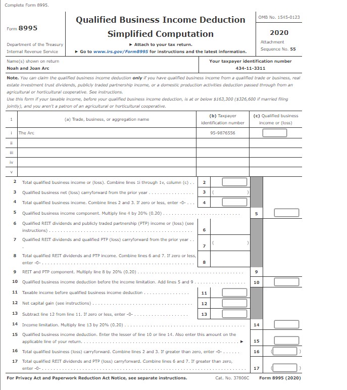 a "loss" as a negative number on the tax form. If required,