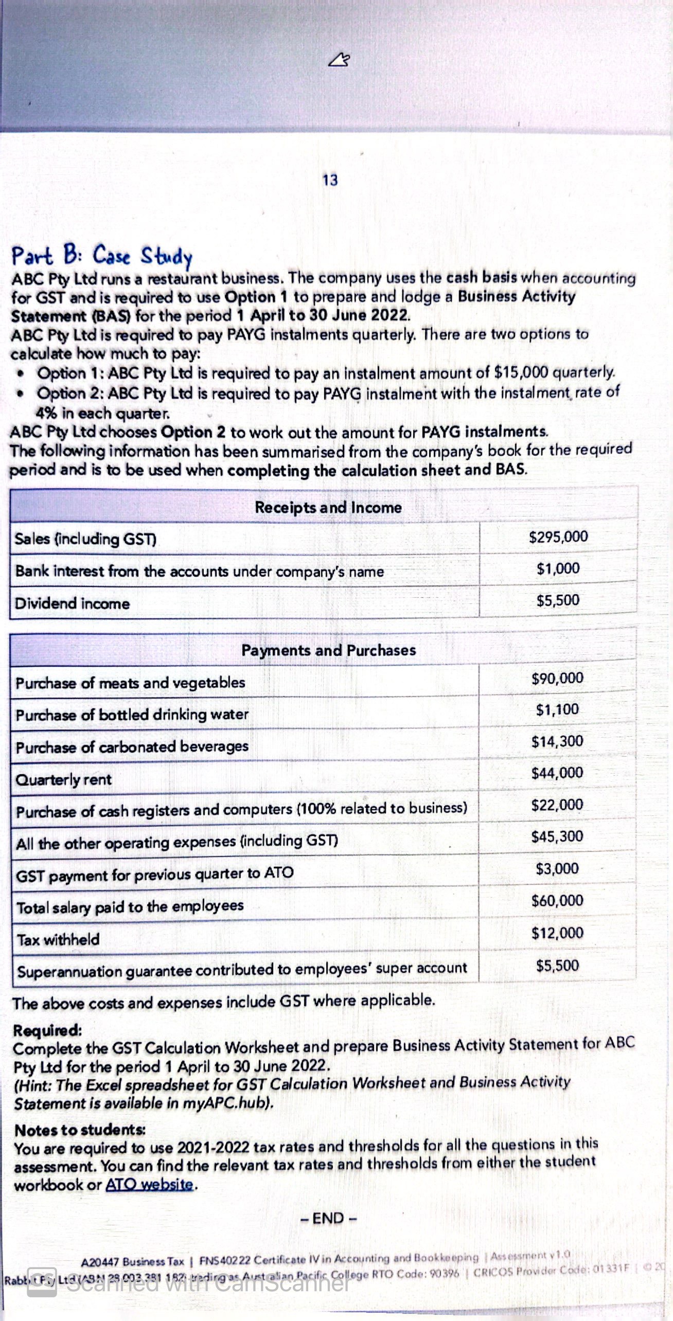 Please answer, needed asap. Please include detailed calculations and explanation.Please use Australia