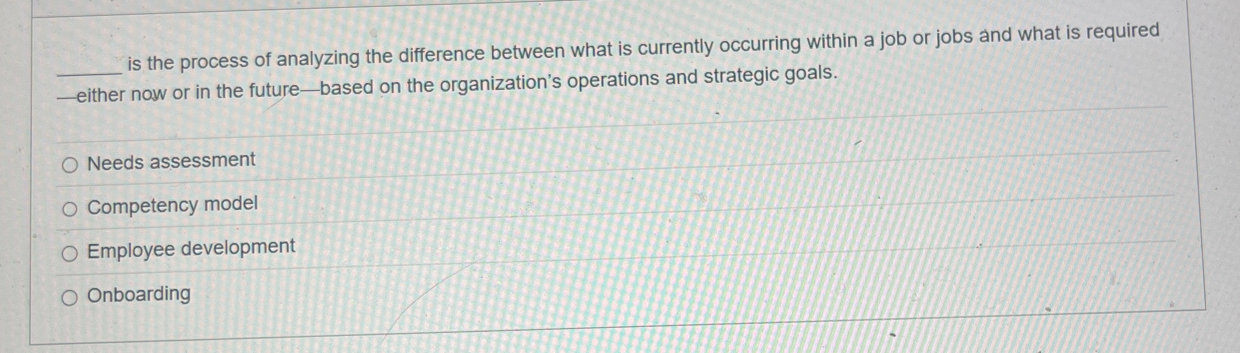  q, is the process of analyzing the difference between what is