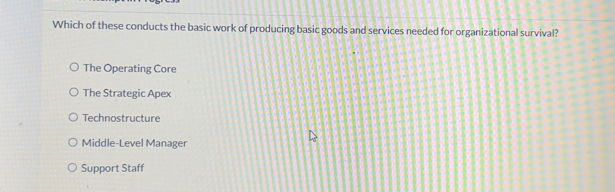  Which of these conducts the basic work of producing basic goods