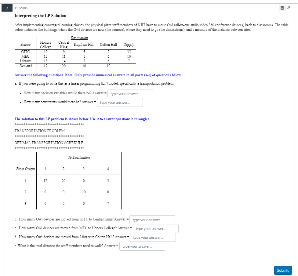  Interpreting the LP Solution After implementing converged learning classes, the physical