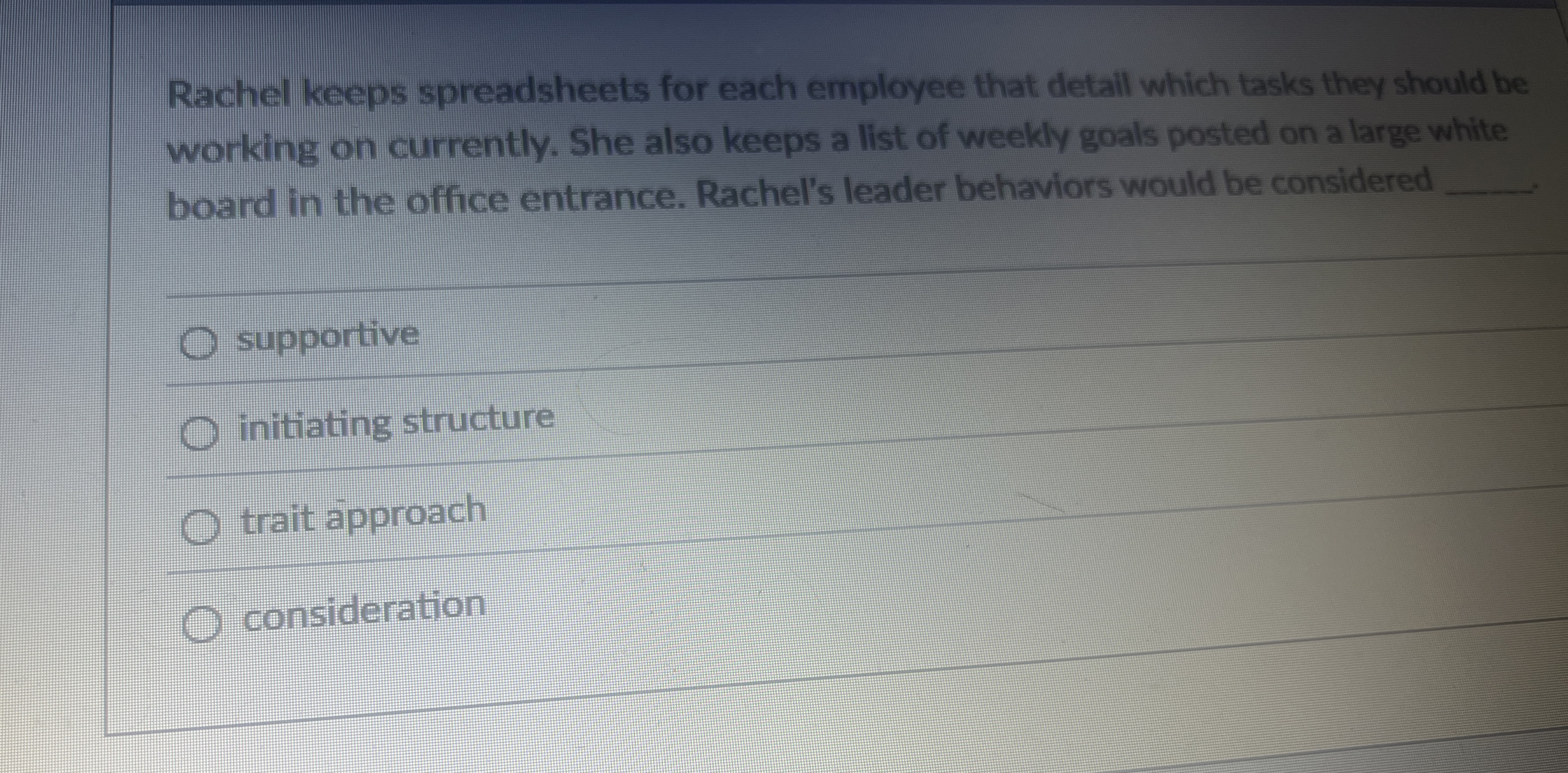  Rachel keeps spreadsheets for each employee that detall which tasks they