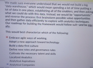  We made sure everyone understood that we would not build a