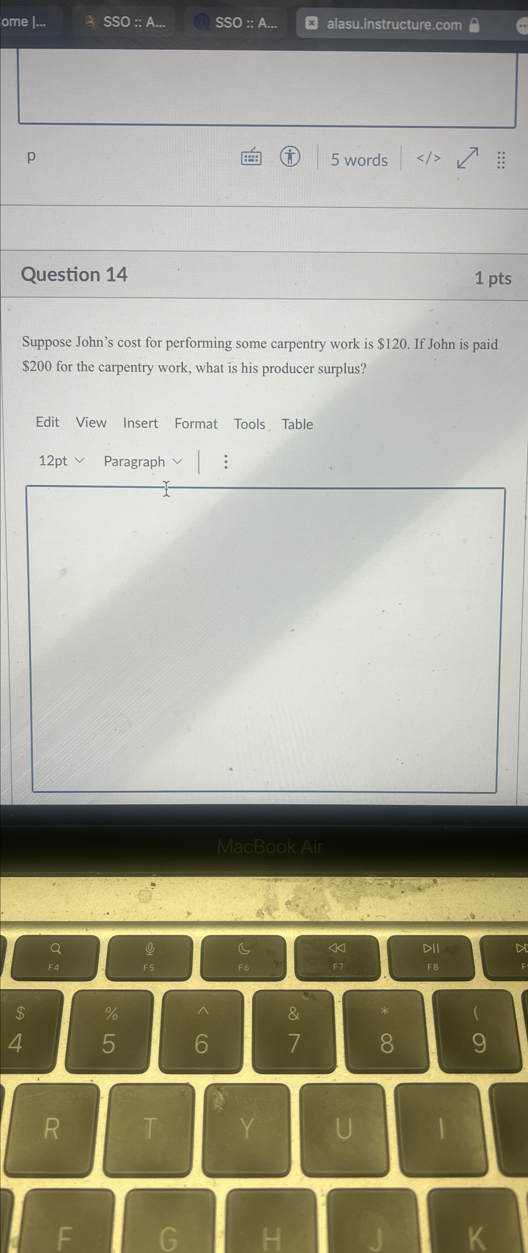  ome |... SSO :: A... SSO :: A... alasu.instructure.com p 5