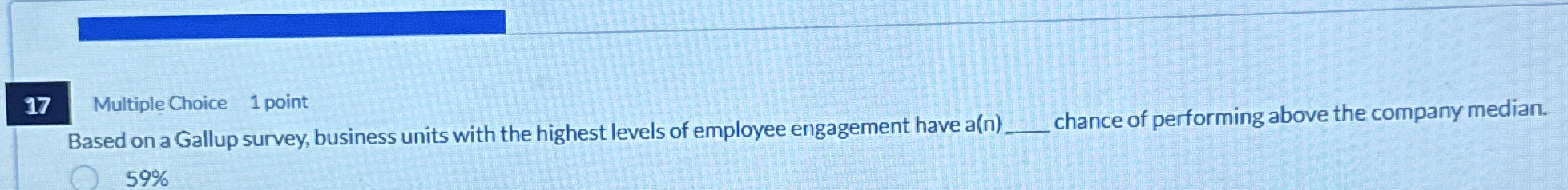  17 Multiple Choice 1 point Based on a Gallup survey, business