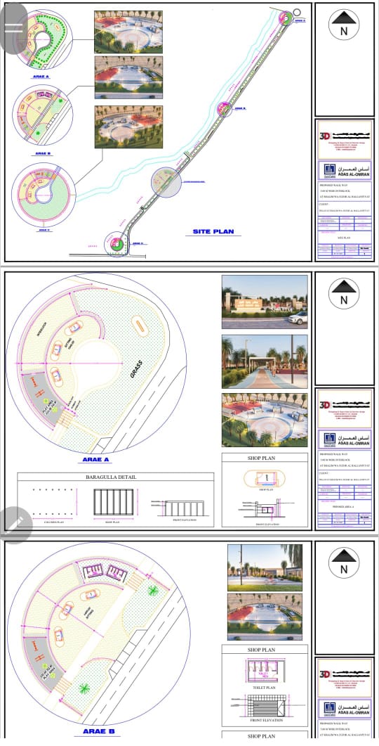  A 2,000-meter walkway project with facilities such as a main area
