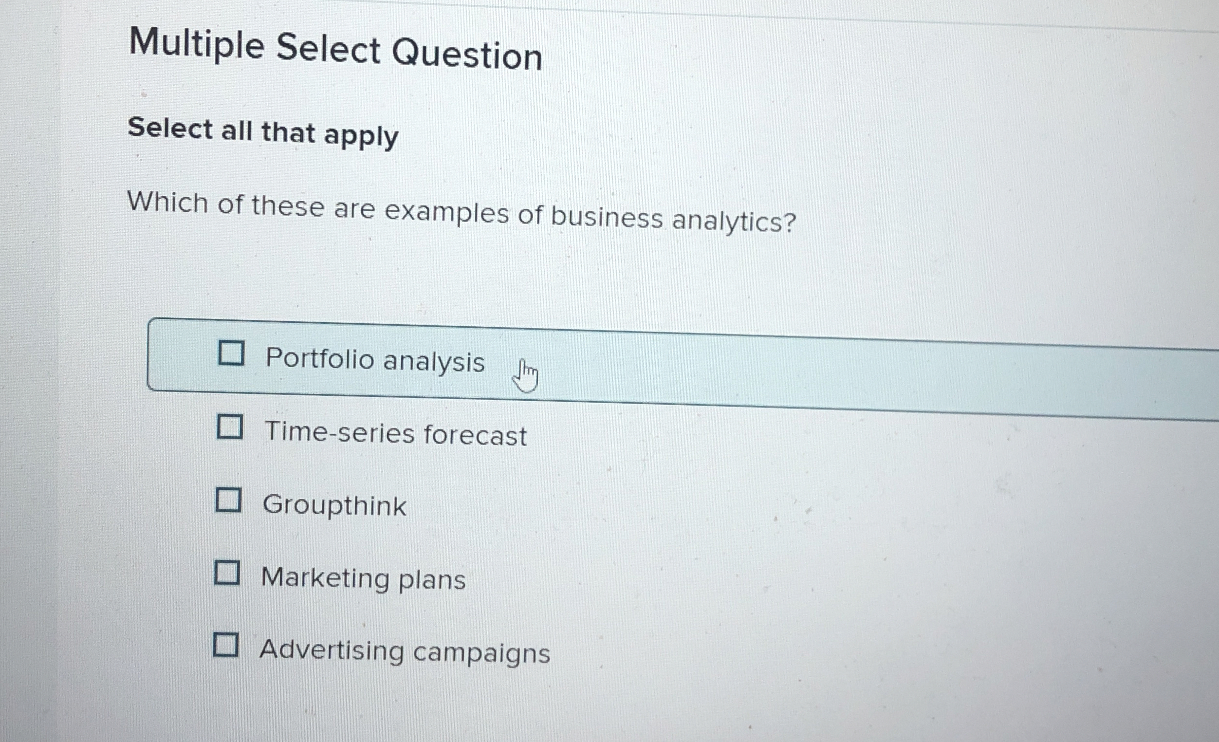  Multiple Select Question Select all that apply Which of these are