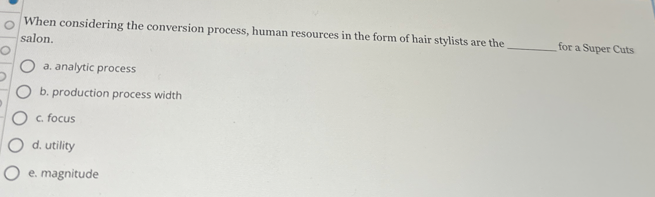  When considering the conversion process, human resources in the form of