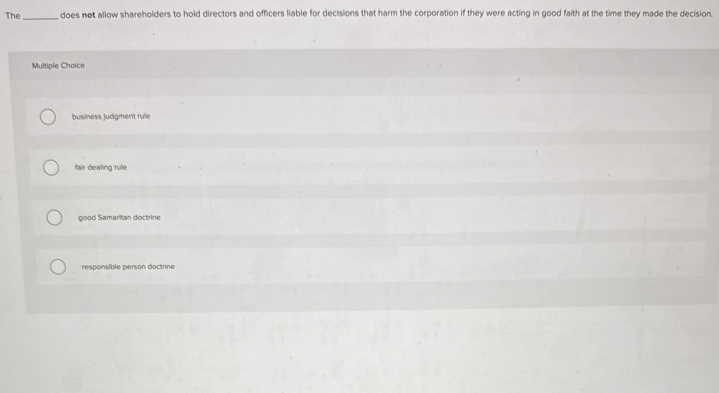  The q, does not allow shareholders to hold directors and officers