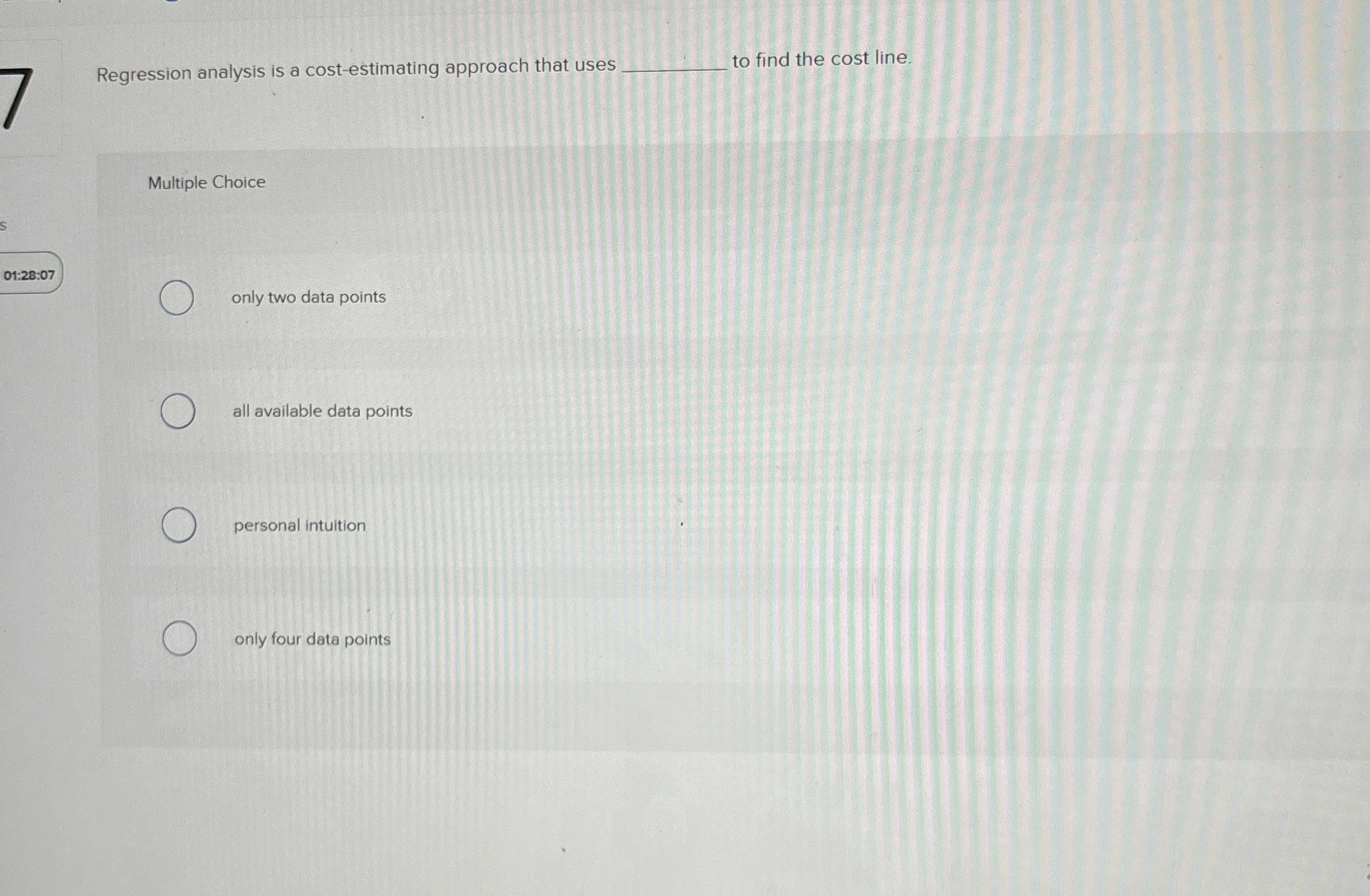  Regression analysis is a cost-estimating approach that uses q, to find