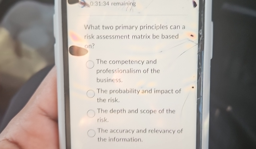  What two primary principles can a risk assessment matrix be based