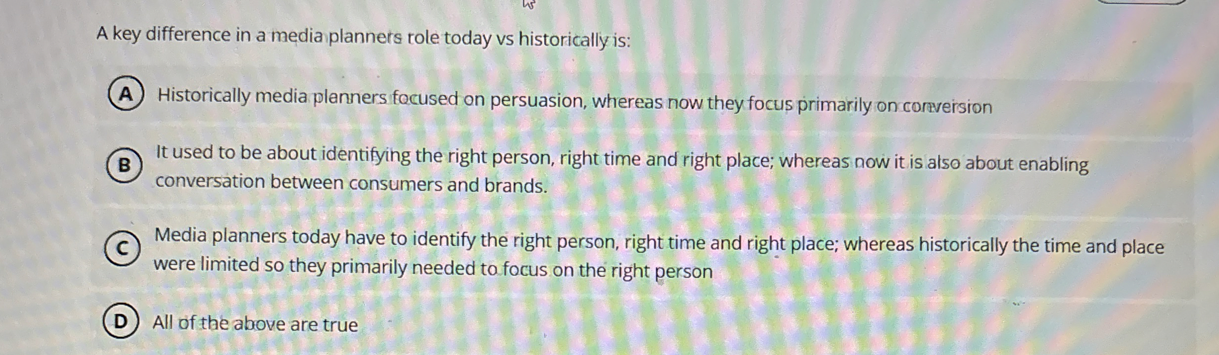 A key difference in a media planners tole today vs historically