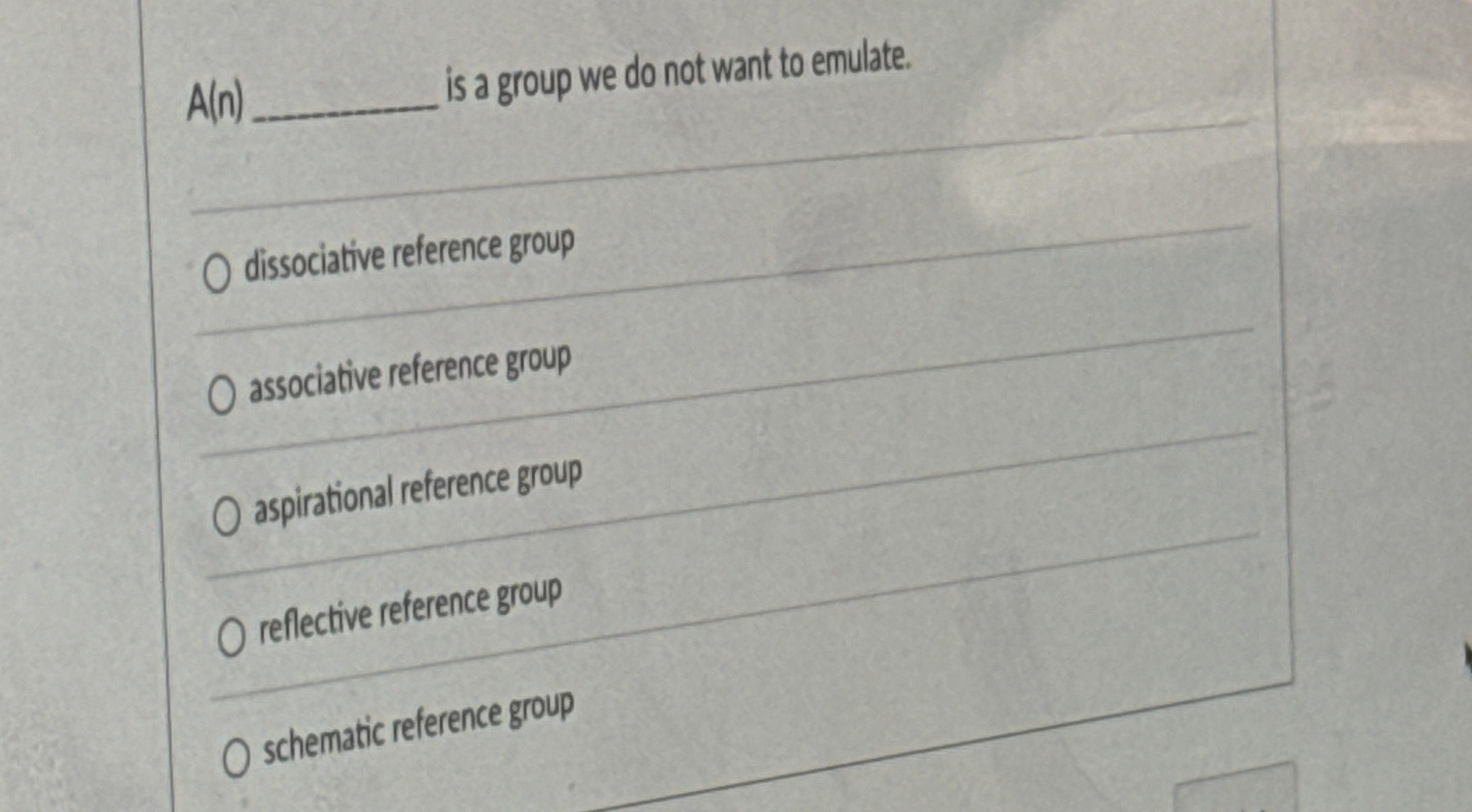  A(n)q, is a group we do not want to emulte. q,