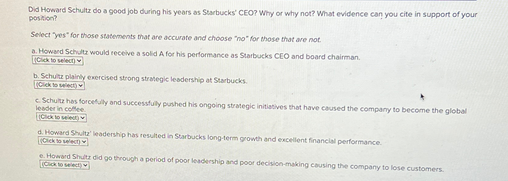  Did Howard Schultz do a good job during his years as