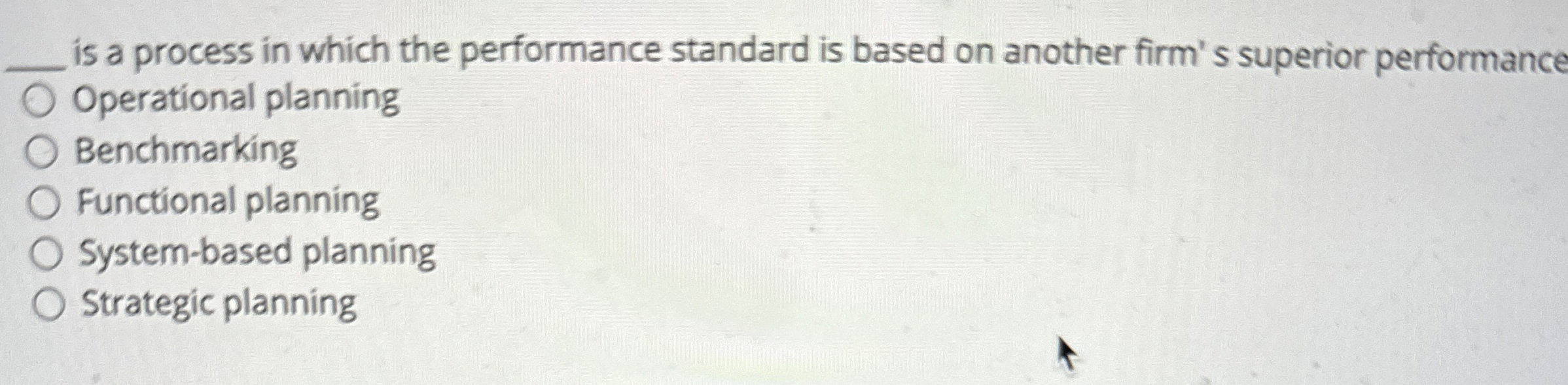  is a process in which the performance standard is based on
