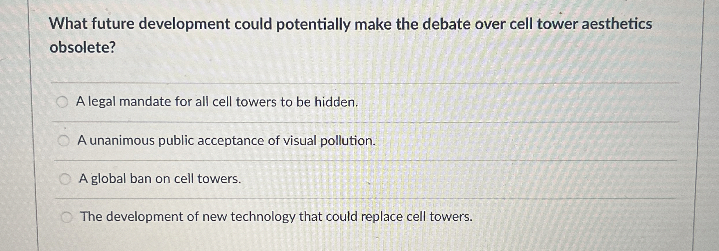  What future development could potentially make the debate over cell tower