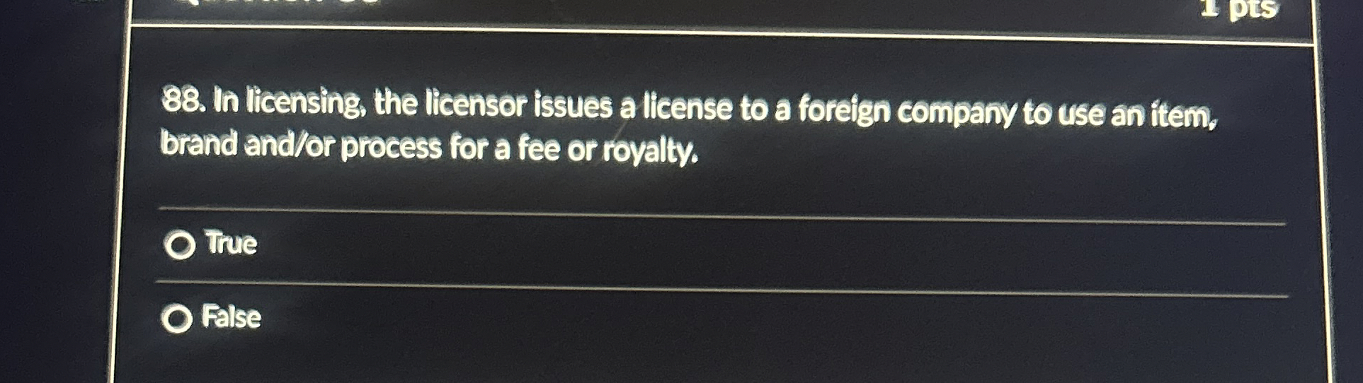  In licensing, the licensor issues a license to a foreign company