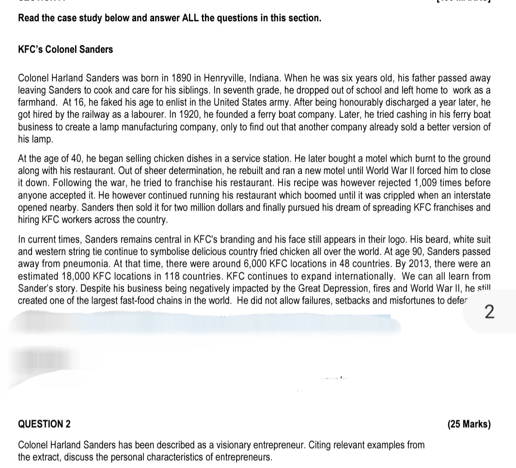  Read the case study below and answer ALL the questions in