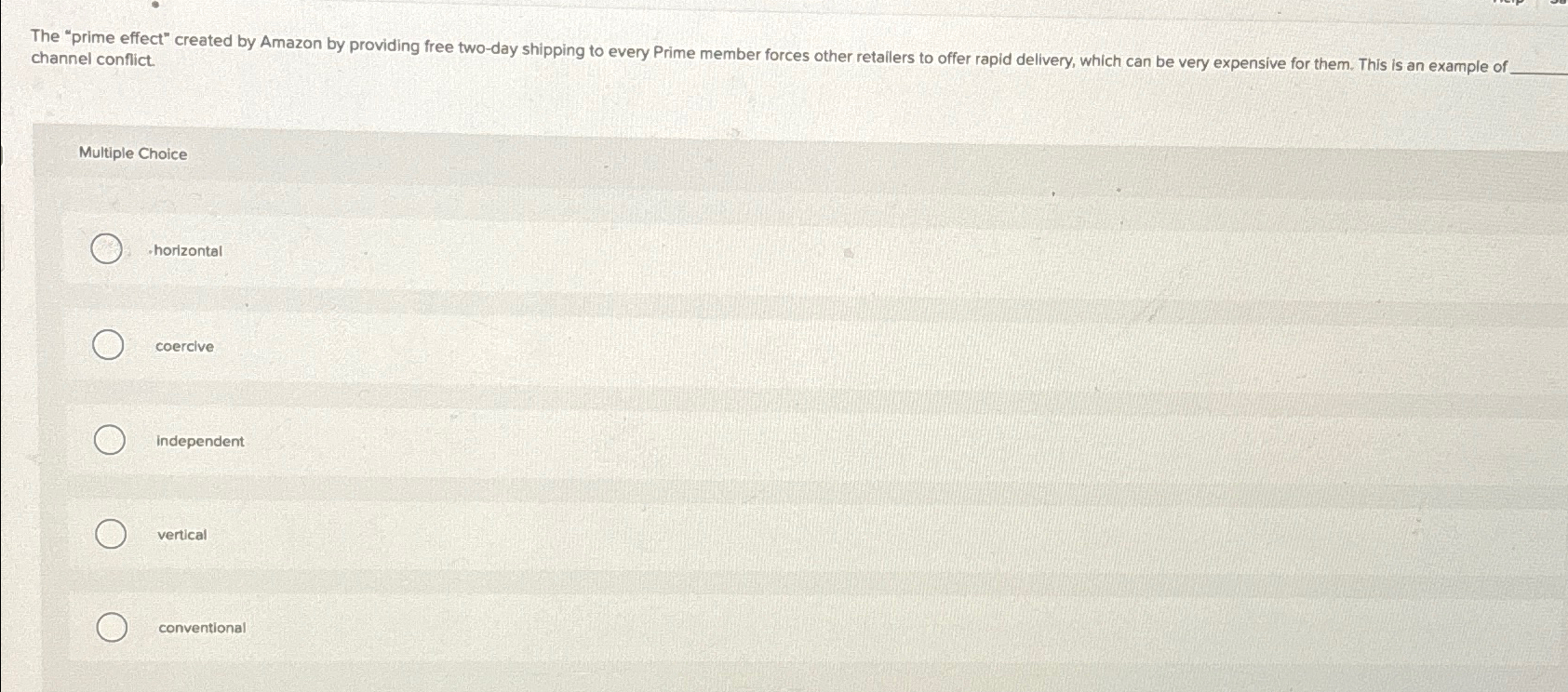  The "prime effect" created by Amazon by providing free two-day shipping