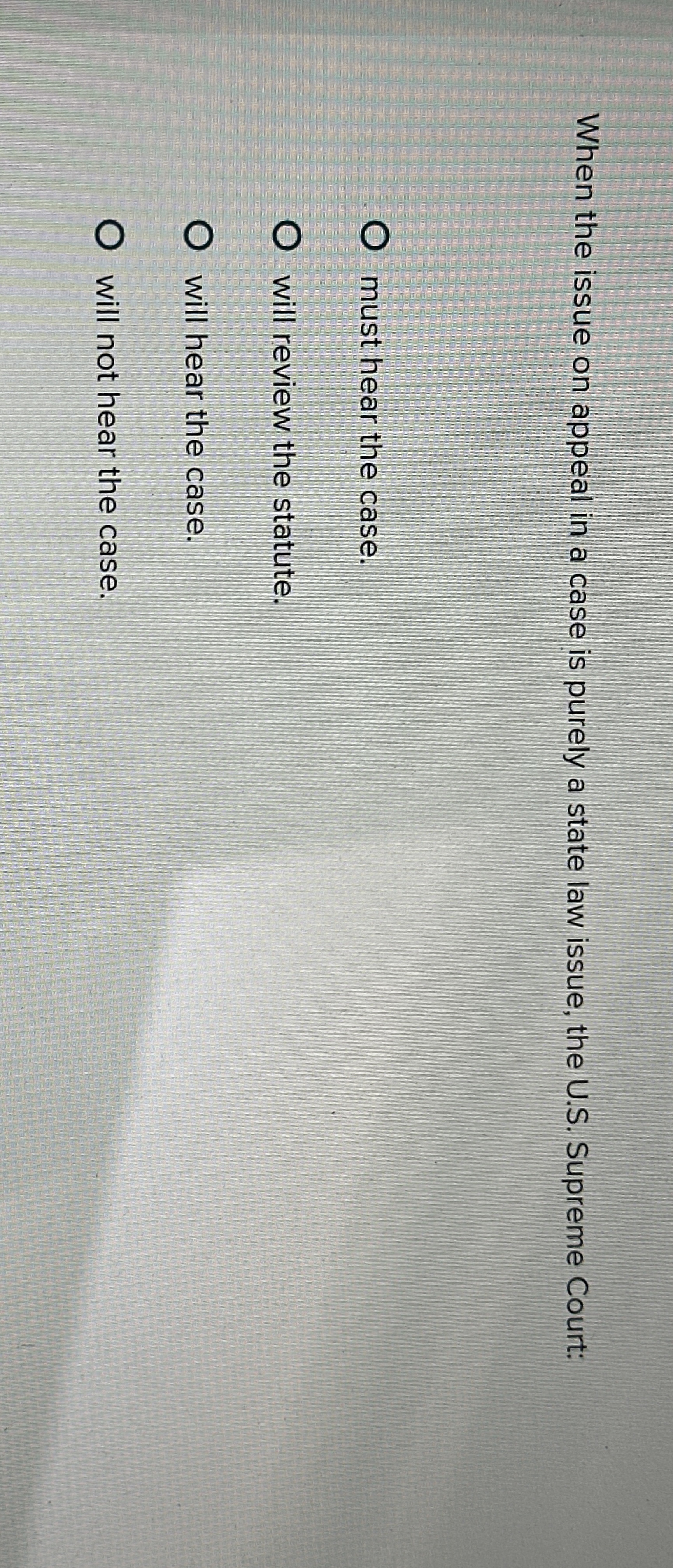  When the issue on appeal in a case is purely a